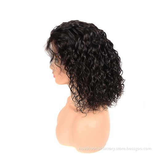 Water Wave Frontal Bob Wig ,12 inch Humain Wholesale Water Curls WaveBob  Frontals Wigs